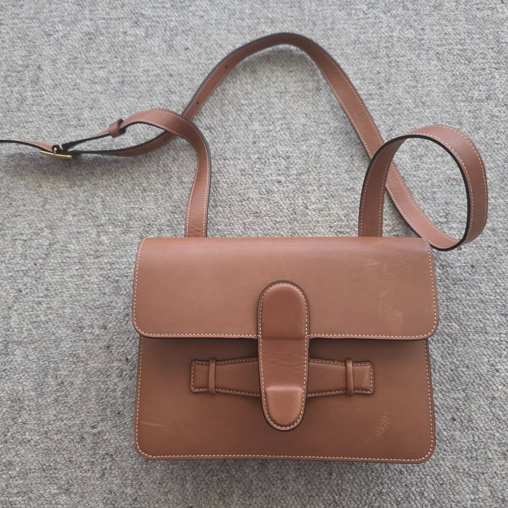Authentic Céline by Phoebe PhiloNatural Calfskin Medium Symmetrical Bag Tan